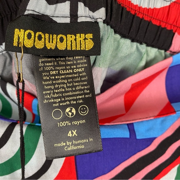 Nooworks 4x the slip skirt Ansley geometric artsy print wearable Art pull on - Picture 6 of 8